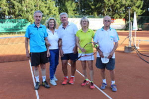 Die Mannschaft des Saarlandes: v. l. n. r.: Rainer Duus, Sunhilde Pasquay, Rene Ehl, Rosy Ludwig, Peter Klee 